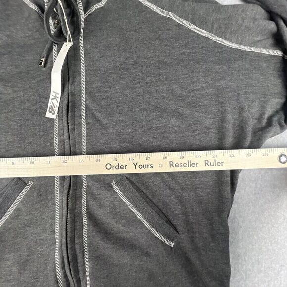 New Balance Jacket Mens Small Gray Cashmere Blend Performance Hoodie Fit - Picture 5 of 13